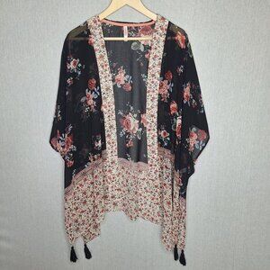 💙 Xhilaration Oversized Kimono Cardigan Size XL/2X/3X Cover Up Boho Cottage Hip
